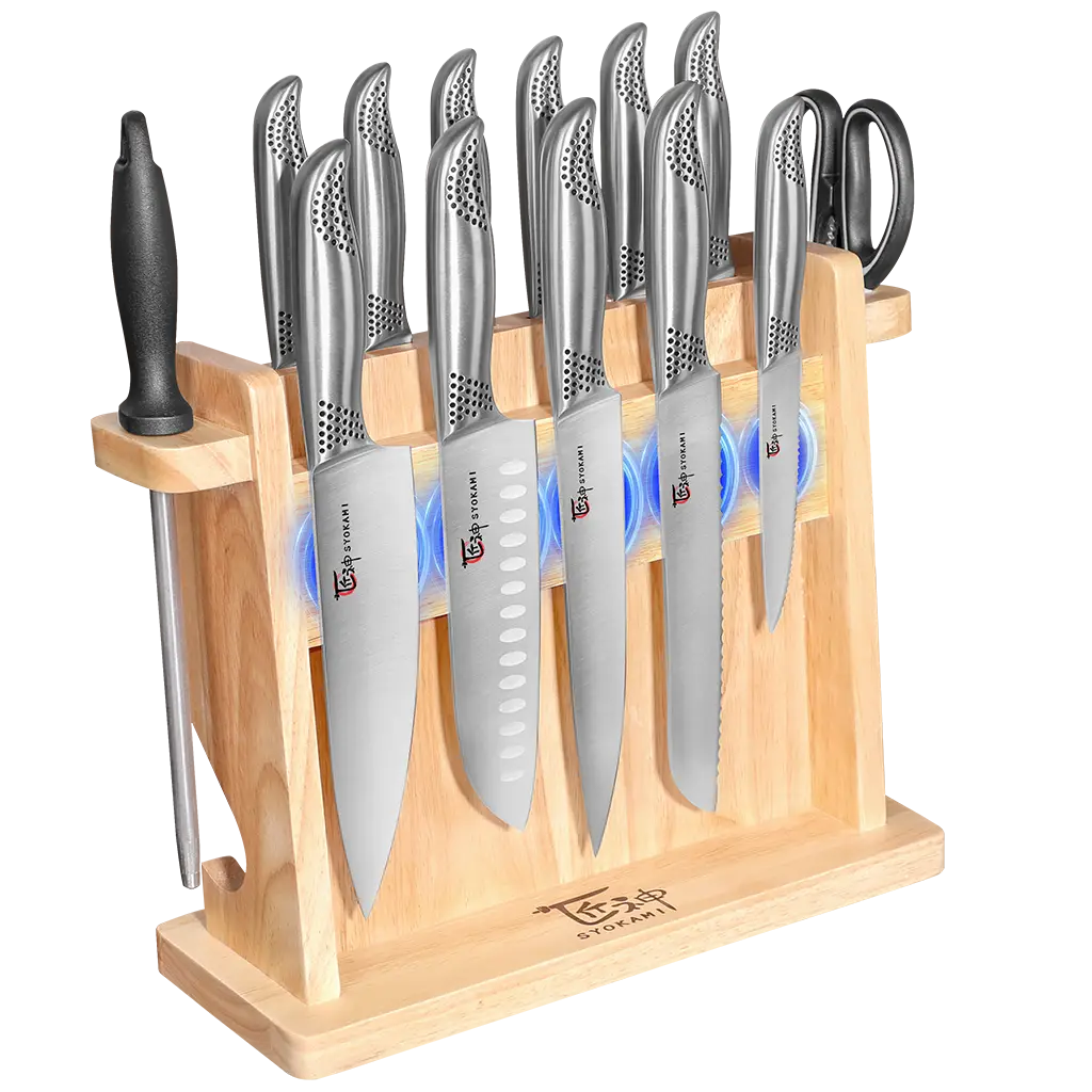 syvio Knife Sets for Kitchen with Block, Kitchen Knife Sets 14 Piece w —  CHIMIYA