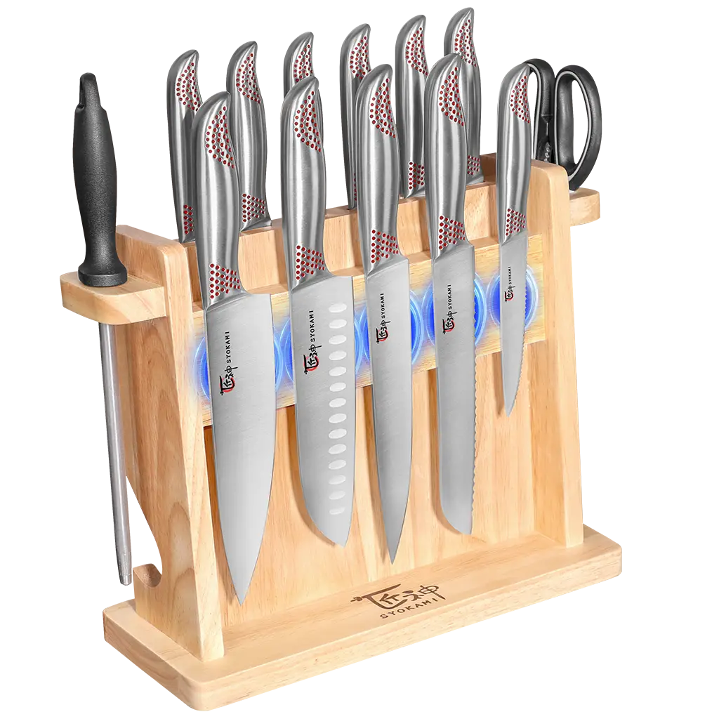 SYOKAMI Modern Japanese Knife Block Set-14 Pieces