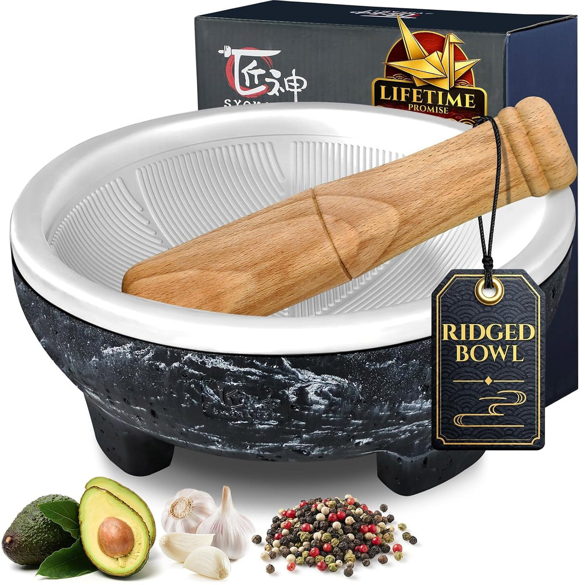 Ceramic-Lined Mortar & Pestle, 2-Cup