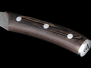 SYOKAMI 6 Steak Knives & Folding Wood Case: full-tang wenge wood handle secured with three rivets