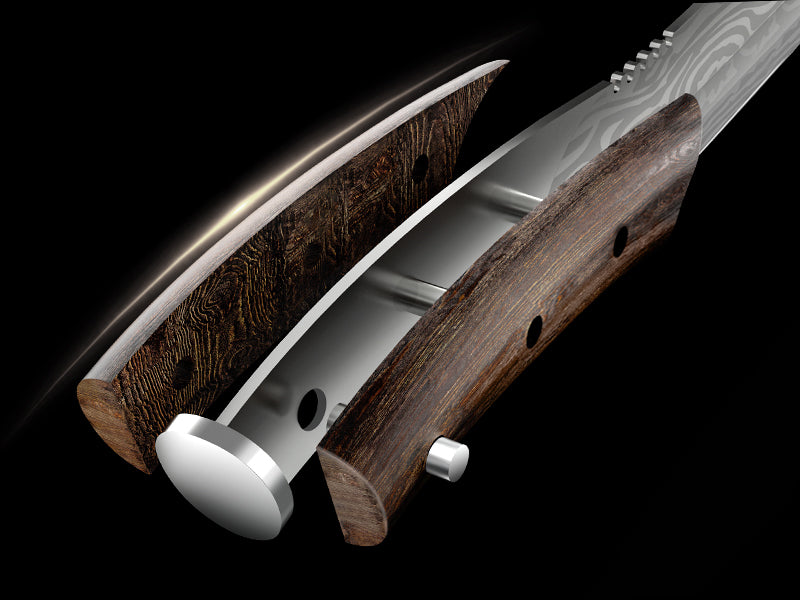 SYOKAMI 10-inch Butcher Knife with Herb Stripper: One connected working tool.
