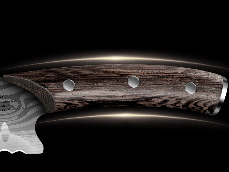SYOKAMI 10-inch Butcher Knife with Herb Stripper: Control through the preparation.