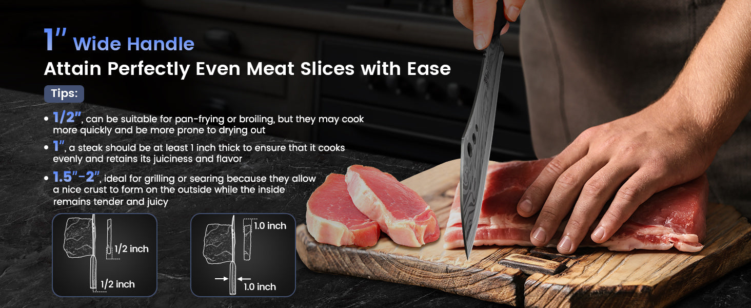 SYOKAMI 10-inch Butcher Knife with Herb Stripper: Keep portions in perspective.