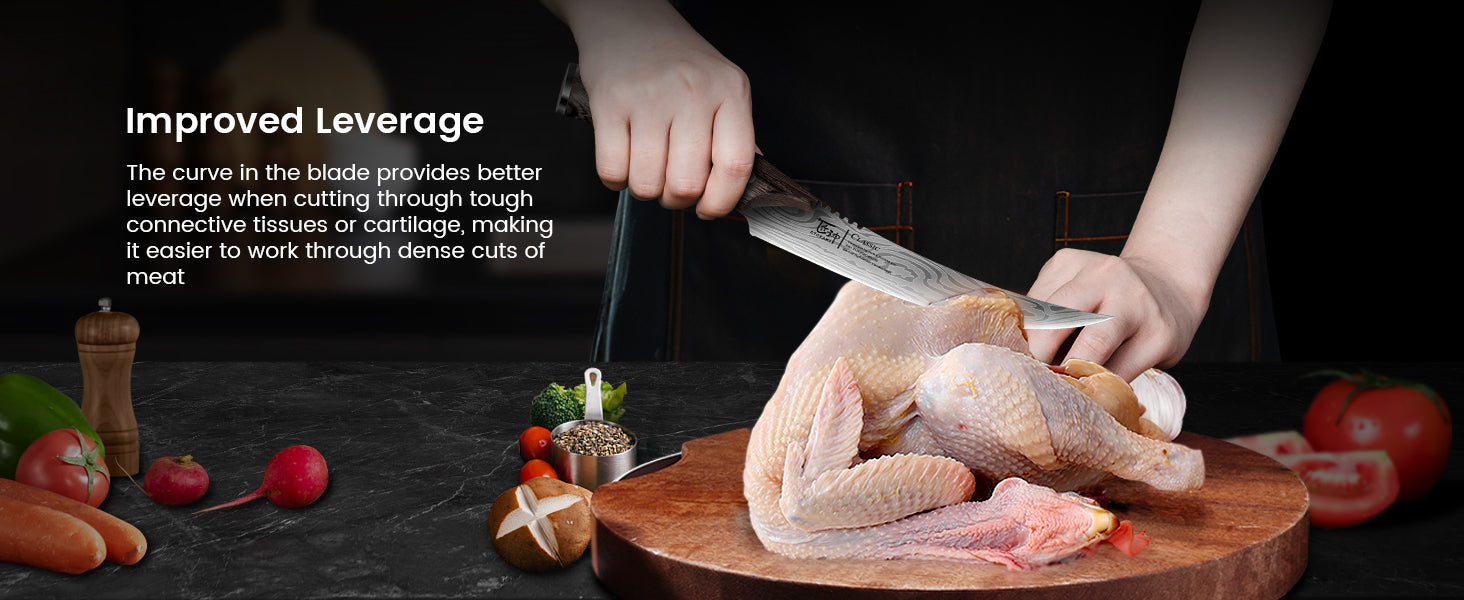 SYOKAMI 6.5-inch Curved Boning Knife: Guide the cut with purpose.