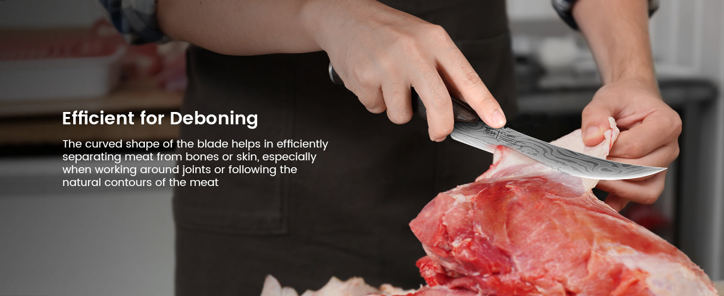 SYOKAMI 6.5-inch Curved Boning Knife: Separate meat from the bone.