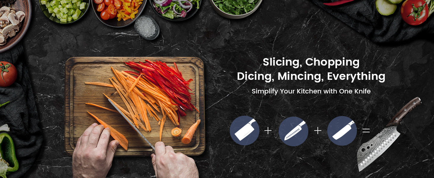 SYOKAMI 7-inch Asian Chef Knife with Herb Stripper: Move through everyday preparation.