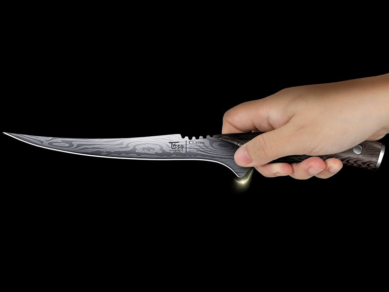 SYOKAMI Classic Fillet Knife: A defined transition to the edge.