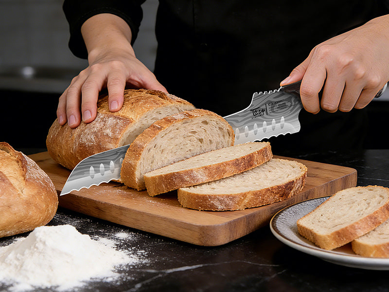 SYOKAMI 10.5-inch Offset Bread Knife: Make room for the homemade loaf.
