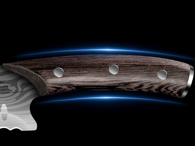 SYOKAMI 10.5-inch Offset Bread Knife: Natural grain. A shaped hold.