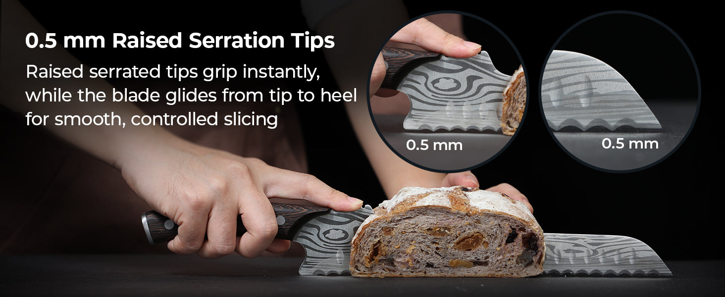 SYOKAMI 10.5-inch Offset Bread Knife: A considered meeting with the crust.