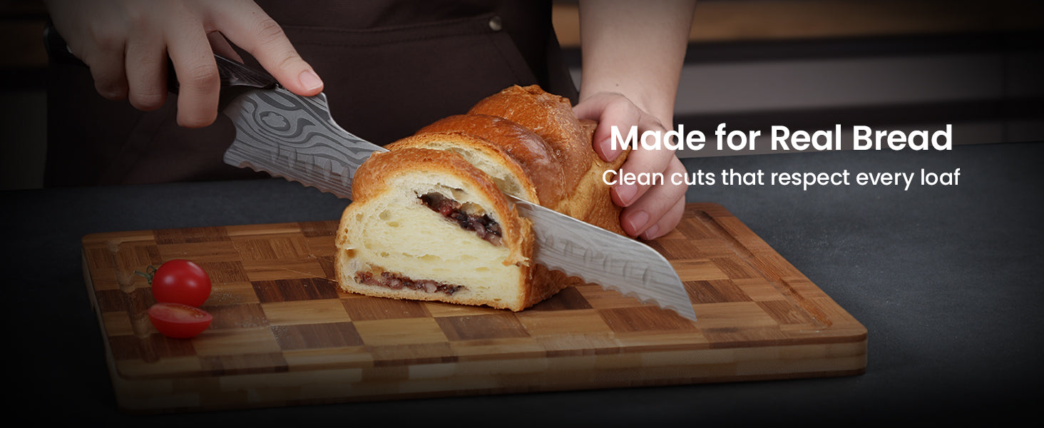 SYOKAMI 10.5-inch Offset Bread Knife: Give a softer loaf a gentle touch.