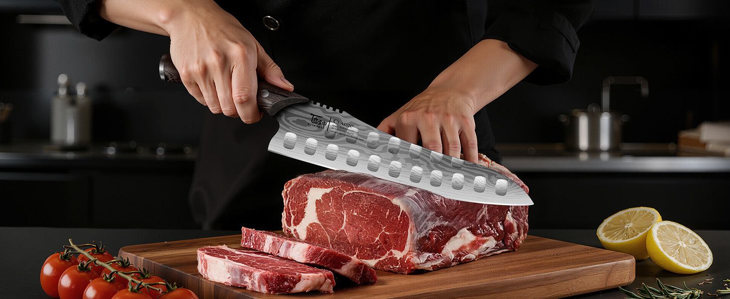 SYOKAMI 9.5-inch Gyuto Chef Knife: Trim and portion boneless meat.