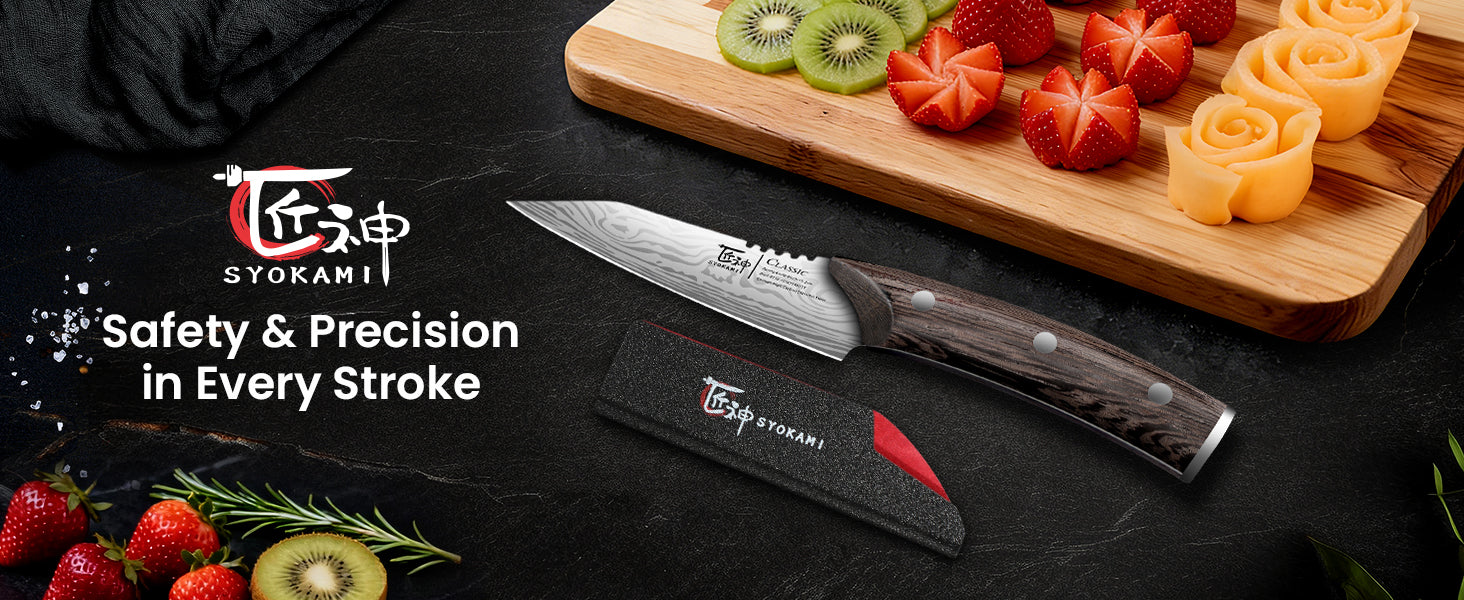 SYOKAMI 4-inch Paring Knife with Cover: product overview