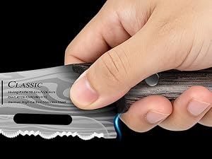 SYOKAMI 10-inch Fork-Tip Serrated Slicing Knife: A defined contact point.