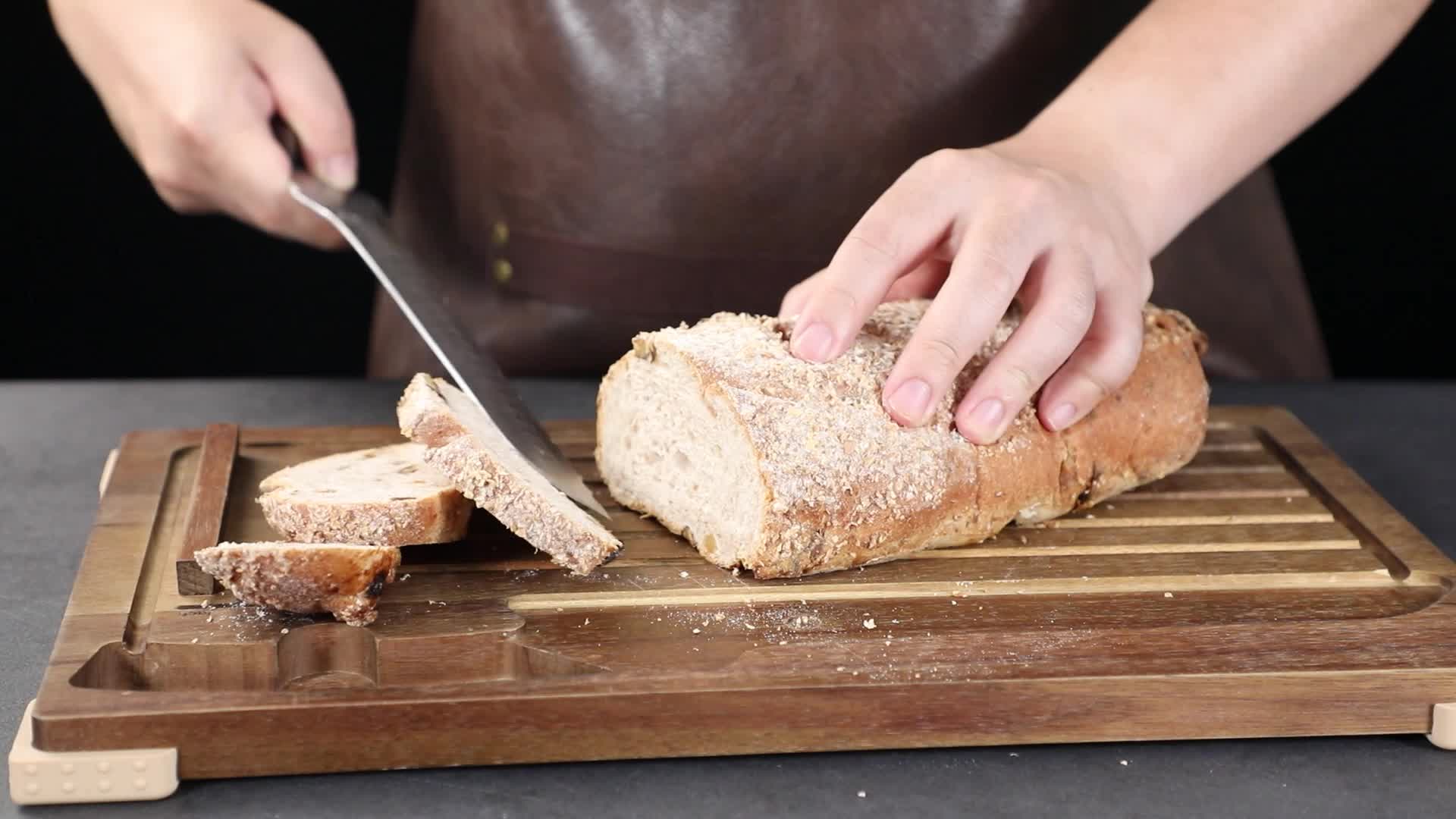 The offset bread knife slicing a homemade loaf video cover