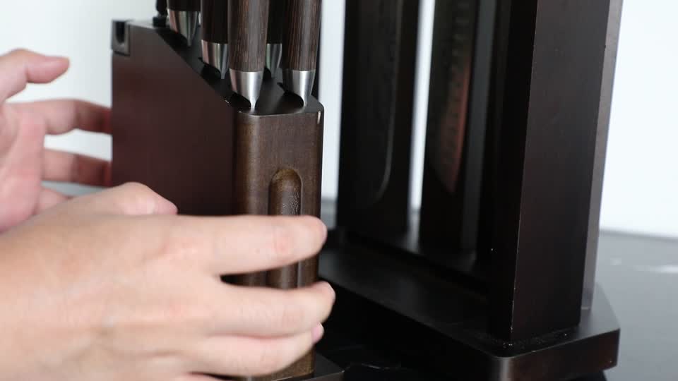 Detach the steak knife holder and bring it to the table video cover