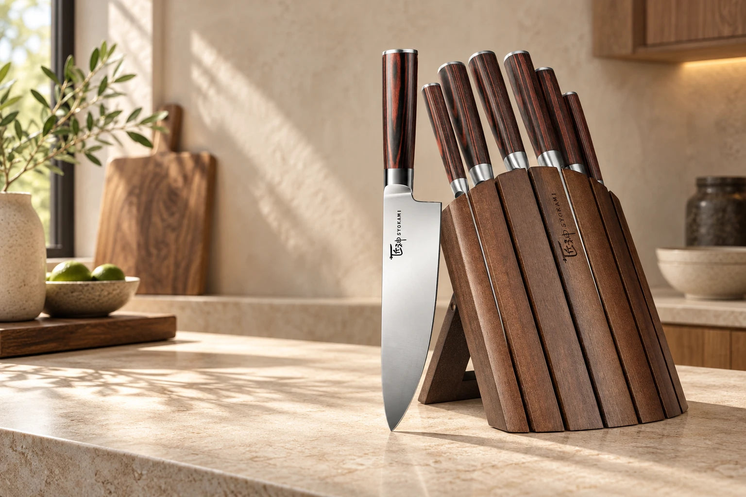 Foldable magnetic block set in a warm kitchen